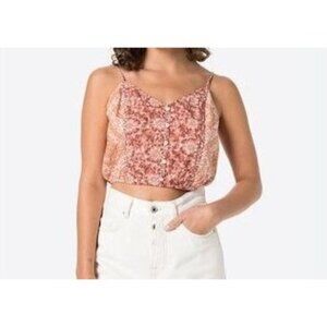 American Eagle Cotton & Linen Mieux Ensemble Boho Floral Crop Top Size Large